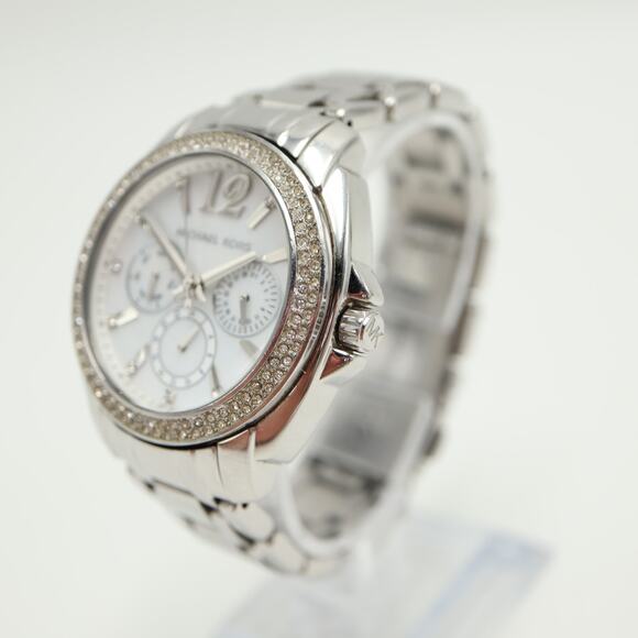 Michael Kors Cameron MOP Day Date 38mm Watch 6.25" Bracelet MK5690 w New Battery - Picture 11 of 13